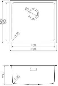 Мойка кухонная Omoikiri Tadzava 49-U/I-GM вороненая сталь 4993076 Мойка кухонная Omoikiri Tadzava 49-U/I-GM вороненая сталь 4993076, 2