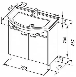 Тумба-умывальник напольная Aquanet Донна 80 дуб белый 00169042+00168864, 2