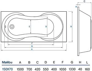 Ванна акриловая Koller Pool Malibu 150х70 Ванна акриловая Koller Pool Malibu 150х70, 2