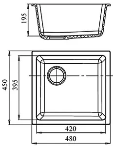 Мойка кухонная Ewigstein 4540 серый Мойка кухонная Ewigstein 4540 серый, 2