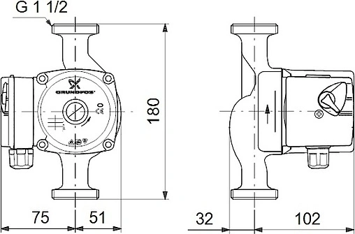Насос циркуляционный Grundfos UPS 25-70 180 96621354