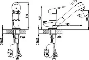 Смеситель для кухни с выдвижным изливом Lemark Luna хром LM4150C Смеситель для кухни с выдвижным изливом Lemark Luna хром LM4150C, 2