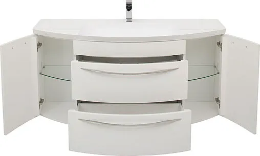 Тумба-умывальник подвесная Aquanet Лонг 140 белый глянец 00186446+НФ-00006760