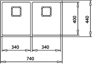 Мойка кухонная Teka Flexlinea RS15 2B 740 нержавеющая сталь полированная 115030009, 2