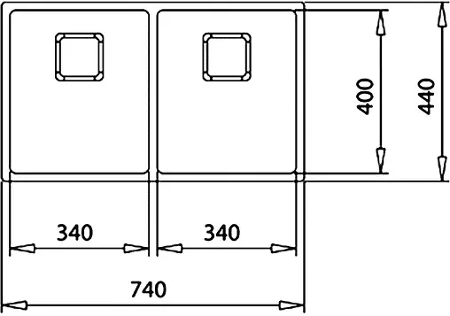Мойка кухонная Teka Flexlinea RS15 2B 740 нержавеющая сталь полированная 115030009
