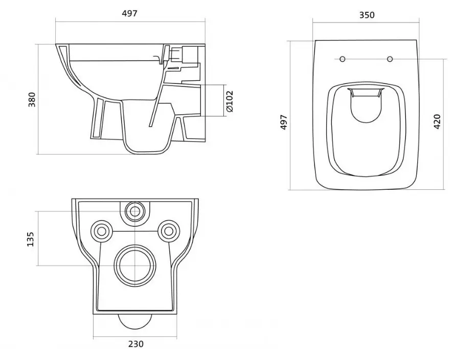 Комплект 5 в 1 Santek Нео Rimless 1WH501572 с кнопкой хром глянцевый, 3