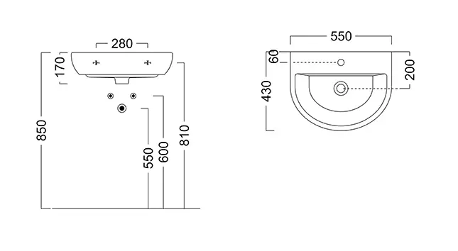 Раковина Kerama Marazzi Buongiorno 55 белый BG.wb.55 Раковина Kerama Marazzi Buongiorno 55 белый BG.wb.55, 2