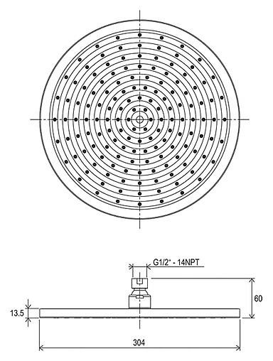Лейка верхнего душа Ravak 980 хром X07P111