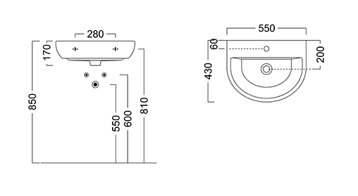 Раковина Kerama Marazzi Buongiorno 55 белый BG.wb.55 Раковина Kerama Marazzi Buongiorno 55 белый BG.wb.55