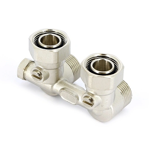 Узел нижнего подключения радиатора с байпасом угловой ¾"ек x ¾"ек Uni-Fitt 191N3300