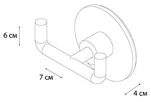 Крючок двойной Fixsen Round хром FX-92105A, 2