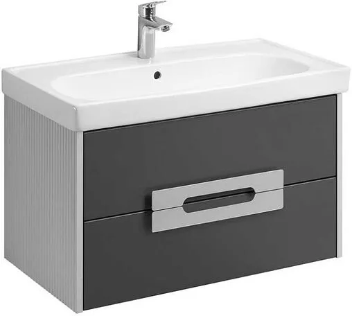 Тумба под умывальник подвесная Aquaton Ар-Деко 85 серый кобальт 1A280401DD8D0