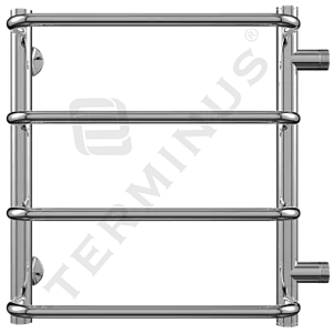 Полотенцесушитель водяной лесенка Terminus Стандарт П4 400х496 б/п 320 полированная сталь 4670030725271, 1
