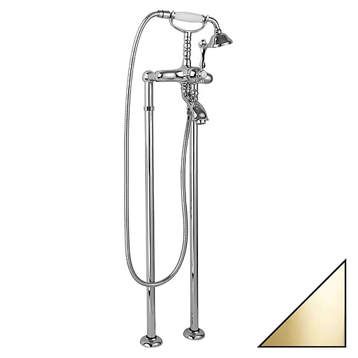 Смеситель для ванны напольный Cezares Margot золото/белый MARGOT-VDP-03/24-M