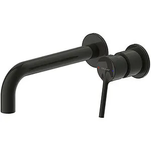 Смеситель для раковины из стены Bravat чёрный матовый/хром P8461217BW-ENG, 1