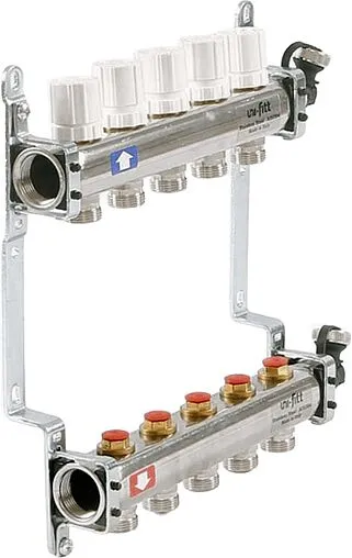 Группа коллекторная распределительная 5 отводов 1&quot;в/в x ¾&quot;ек Uni-fitt 451I4305