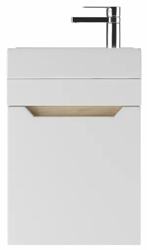 Тумба под умывальник подвесная Айсберг Мечта 40 белый/дуб сонома DM2314T