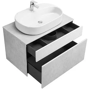 Тумба-умывальник подвесная Aquaton Марбл 80 слэйт/белый матовый 1A2762K3MH4C0 Тумба-умывальник подвесная Aquaton Марбл 80 слэйт/белый матовый 1A2762K3MH4C0, 4