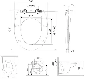 Унитаз подвесной безободковый Am.Pm Sense FlashClean белый C741700SC Унитаз подвесной безободковый Am.Pm Sense FlashClean белый C741700SC, 2