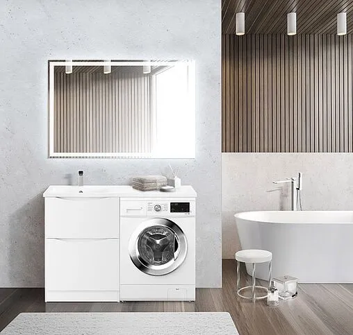 Тумба под умывальник напольная BelBagno LAVANDERIA 58 Bianco Lucido LAVANDERIA-580/1200-2C-PIA-BL