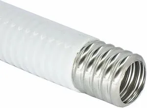 Труба гофрированная из нержавеющей стали отожженная Kofulso 32мм в белой оплетке 32ПМ на отрез Труба гофрированная из нержавеющей стали отожженная Kofulso 32мм в белой оплетке 32ПМ на отрез, 3