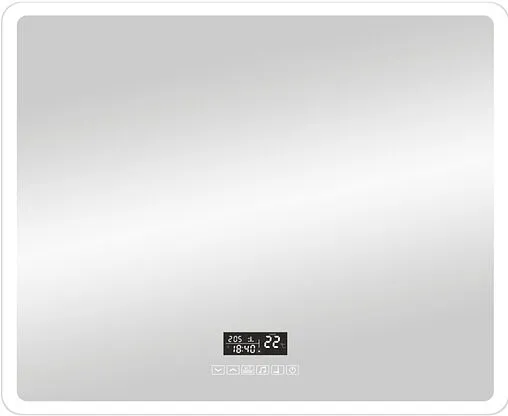 Зеркало с подсветкой Continent Demure Led 80x60 с музыкальным блоком, с подогревом (2 сенсорноеные кнопки) белый