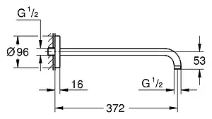 Держатель верхнего душа на стену Grohe Rainshower хром 28982000, 2