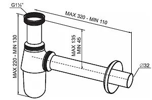 Сифон бутылочный для раковины SantecPro хром AQ4132R Сифон бутылочный для раковины SantecPro хром AQ4132R, 2