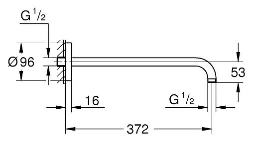 Держатель верхнего душа на стену Grohe Rainshower хром 28982000