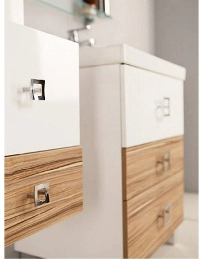 Тумба под умывальник напольная Aquaton Стамбул 85 M белый/эбони светлый 1A145901ST490