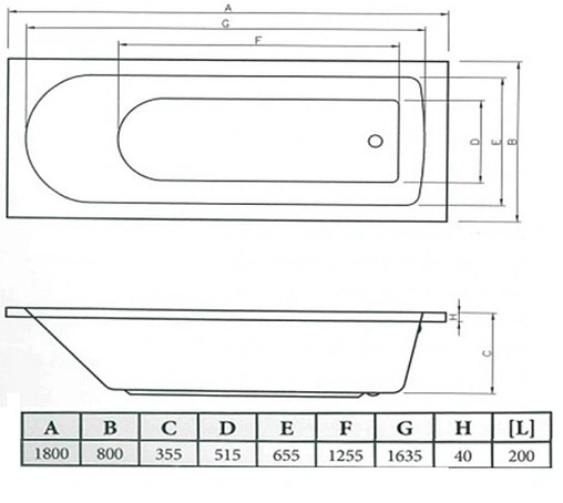 Ванна акриловая C-bath Geba 180x80 CBQ009003 Ванна акриловая C-bath Geba 180x80 CBQ009003