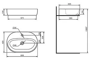 Тумба-умывальник подвесная Aquaton Марбл 80 слэйт/белый матовый 1A2762K2MH4C0 Тумба-умывальник подвесная Aquaton Марбл 80 слэйт/белый матовый 1A2762K2MH4C0, 3