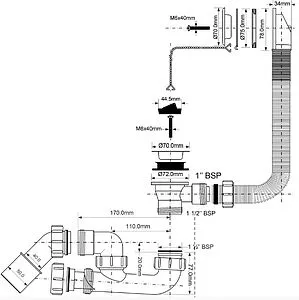 Слив-перелив для ванны Mc Alpine хром MRB1-NS Слив-перелив для ванны Mc Alpine хром MRB1-NS, 2