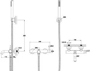 Смеситель для ванны WHITECROSS Y gold золото Y1231GL Смеситель для ванны WHITECROSS Y gold золото Y1231GL, 2