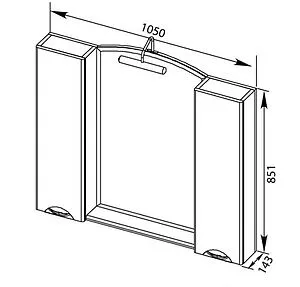 Шкаф-зеркало Aquanet Асти 105 белый/чёрный 178241, 2