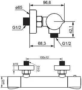 Термостат для душа Damixa Scandinavian Pure хром 366000000, 2