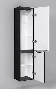 Шкаф-пенал подвесной Jorno Slide 150 антрацит Sli.04.150/P/A Шкаф-пенал подвесной Jorno Slide 150 антрацит Sli.04.150/P/A, 3