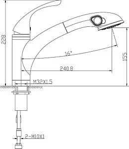 Смеситель для кухни с выдвижным изливом Lemark Intense хром LM5650C Смеситель для кухни с выдвижным изливом Lemark Intense хром LM5650C, 2