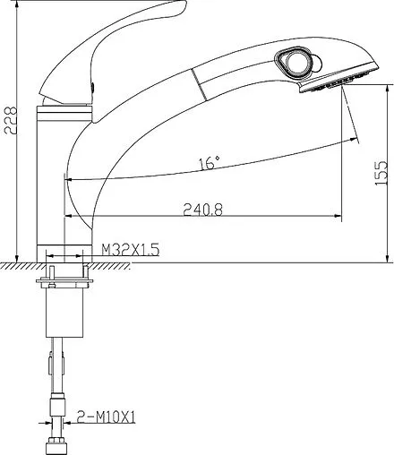 Смеситель для кухни с выдвижным изливом Lemark Intense хром LM5650C