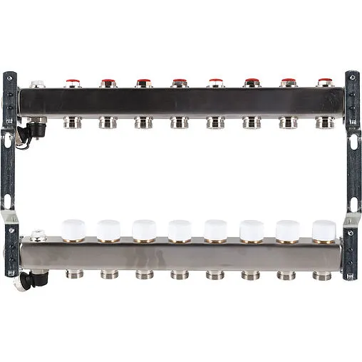 Группа коллекторная без расходомеров 8 отводов 1&quot;в/в x ¾&quot;ек Rommer RMS-3201-000008