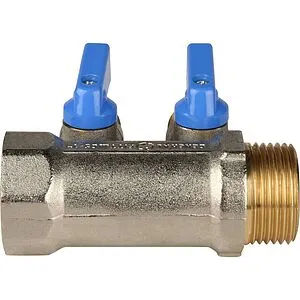 Коллектор запорный проходной 2 отвода синий 1"в/н x ½"н Stout SMB 6201 011202 Коллектор запорный проходной 2 отвода синий 1"в/н x ½"н Stout SMB 6201 011202, 5