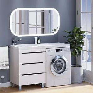 Тумба-умывальник напольная Uperwood Tanos 120 L белый с графитовыми вставками 291021013 Тумба-умывальник напольная Uperwood Tanos 120 L белый с графитовыми вставками 291021013, 4