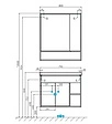 Тумба-умывальник подвесная Aquaton Флай 80 белый/дуб крафт 1A2374K0FAX10