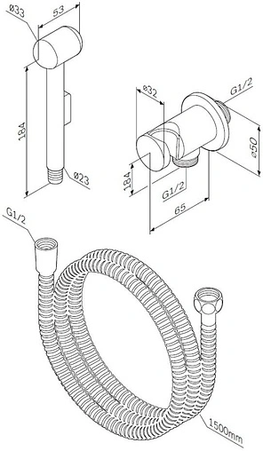 Гигиенический душ с шланговым подсоединением Am.Pm хром F0202100
