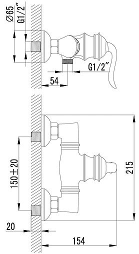 Смеситель для душа Lemark Brava золото/белый LM4703G
