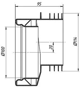 Патрубок для унитаза эксцентриковый Ани Пласт 20мм W0410 Патрубок для унитаза эксцентриковый Ани Пласт 20мм W0410, 2