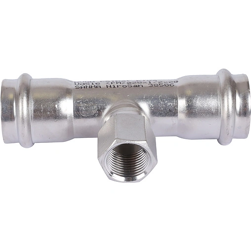 Тройник пресс переходной 28мм x ½"в x 28мм Sanha NiroSan 9130G 69130G281228