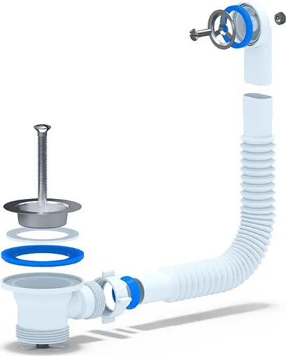 Выпуск для мойки с круглым переливом Ани Пласт хром N120S Выпуск для мойки с круглым переливом Ани Пласт хром N120S