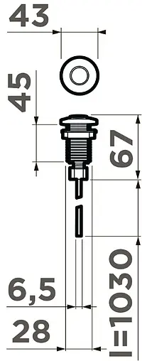 Пневматическая кнопка для измельчителя Omoikiri SW-01-IN 4996039
