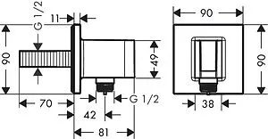 Шланговое подключение с держателем Hansgrohe FixFit E хром 26889000 Шланговое подключение с держателем Hansgrohe FixFit E хром 26889000, 2